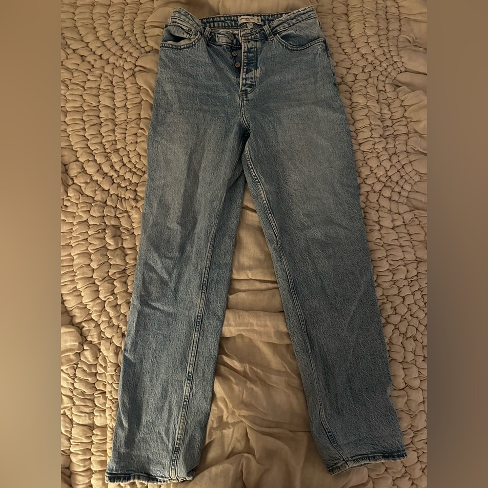 Abercrombie and Fitch The Dad High Rise Curve Love Jeans - Light Wash Sz 29